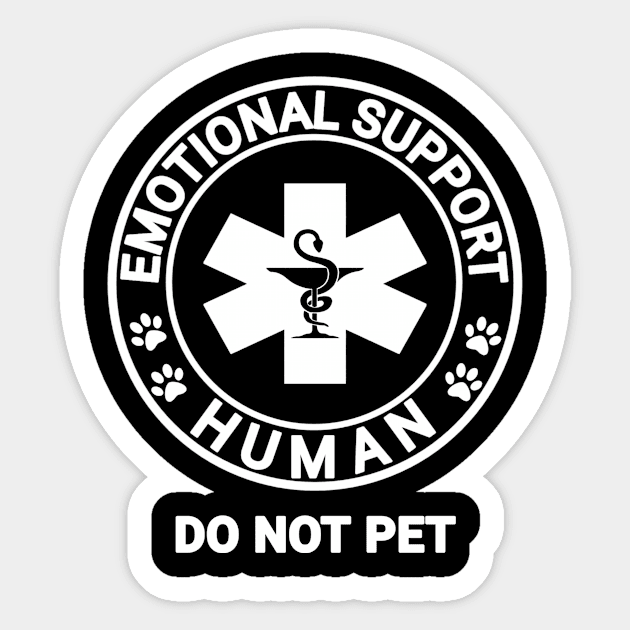 Emotional support human do not pet funny Sticker by siliana